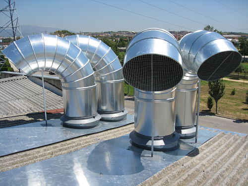 Sistema de ventilación industrial. Ventilación nave industrial